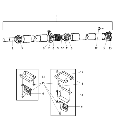 2004 Dodge Ram 1500 Drive Shaft Diagram for 52105913AB
