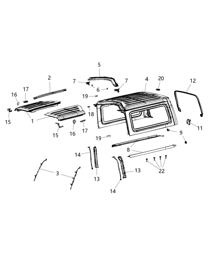 2018 Jeep Wrangler All-new Model Hard Top Diagram 1 - Thumbnail