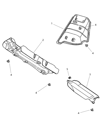 2001 Chrysler Town & Country Heat Shield, Center Diagram for 4880220AA