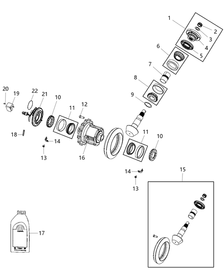 2020 Ram 2500 Differential Assembly, Rear Diagram 2 - Thumbnail