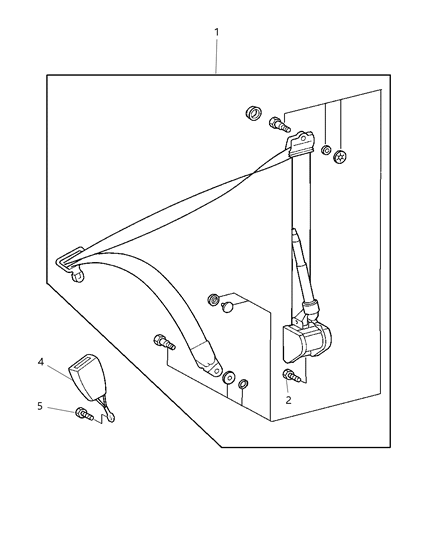 2004 Chrysler Crossfire Buckle, Driver Side Diagram for 5101651AA
