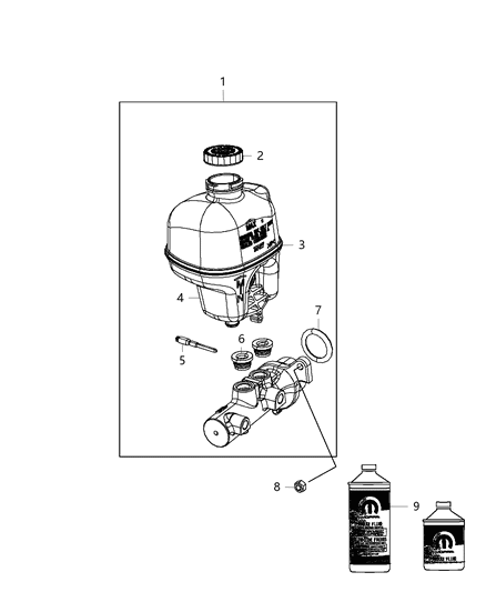 2014 Jeep Grand Cherokee Sensor Brake Fluid Level Diagram for 68102030AA