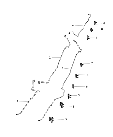 2020 Ram 3500 Cab Chassis Fuel Lines/Tubes, Rear Diagram 3 - Thumbnail