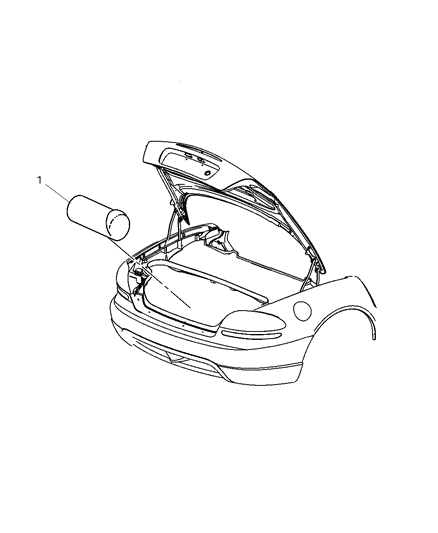 2004 Dodge Viper Tonneau Cover, Rear Diagram for WX03DX9AA