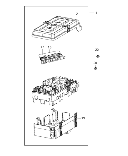 2020 Jeep Wrangler Center, Power Distribution Diagram 2 - Thumbnail