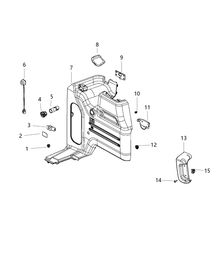 2020 Jeep Wrangler Quarter Trim Panel Diagram 1 - Thumbnail