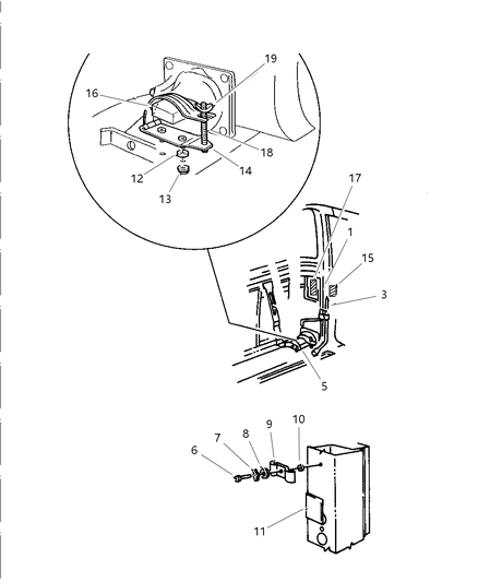 1997 Dodge Ram Van Spacer, Spare Tire Diagram for 55058226