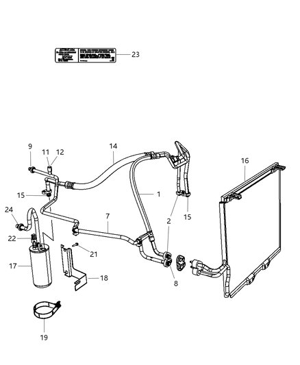 2002 Jeep Wrangler Line A/C Suction Diagram for 55037648AA