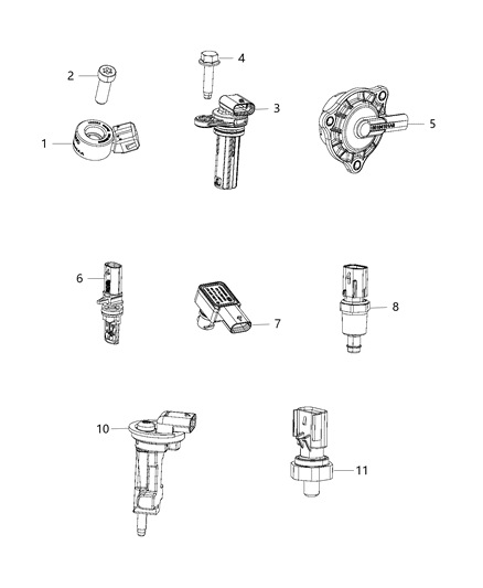 2016 Jeep Cherokee Sensors, Engine Diagram 3 - Thumbnail