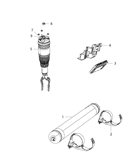2011 Jeep Grand Cherokee Bracket Module Diagram for 5057649AA
