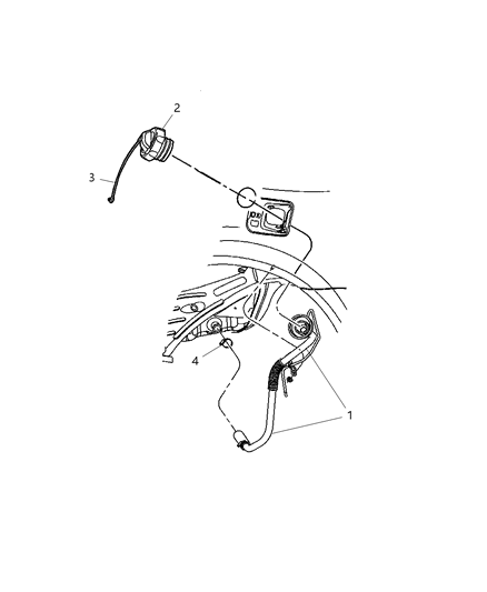 2008 Dodge Challenger Fuel Filler Tube & Related Diagram