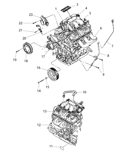 2007 Jeep Wrangler Engine Assembly , Identification & Components Diagram 2 - Thumbnail