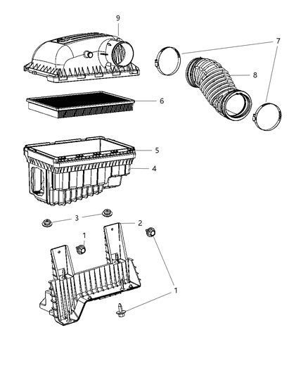 2009 Dodge Ram 2500 Air Cleaner Diagram 1 - Thumbnail