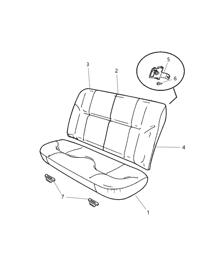 2003 Dodge Stratus Cushion Rear Seat Diagram for UN461T5AA