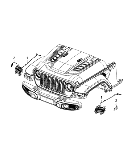 2021 Jeep Wrangler Lamps, Front Diagram 7 - Thumbnail