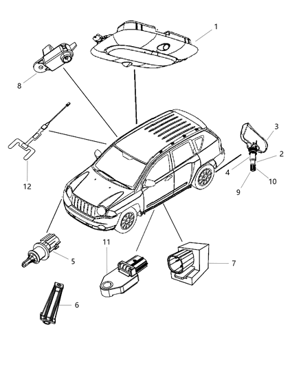 2011 Jeep Compass Sensors Body Diagram
