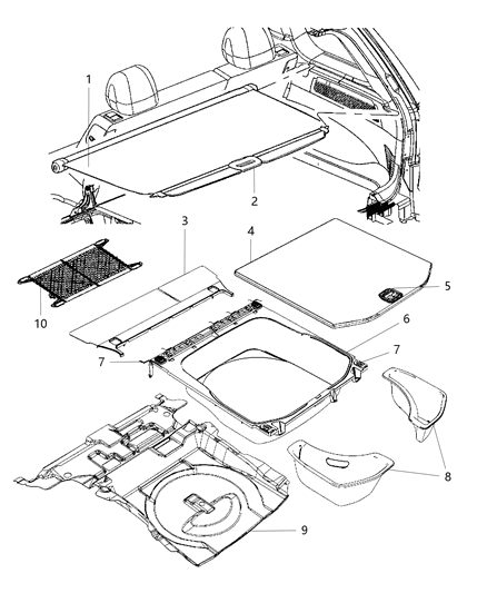 2014 Jeep Grand Cherokee Handle Latch Release Diagram for 6BE97DX9AA