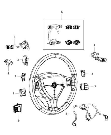2012 Ram 1500 Switch Radio Control Diagram for 56046099AC