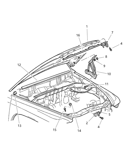 2003 Dodge Durango Nut And Washer Hexagon M5X0.80 Grille To Hood Diagram for 6102101AA