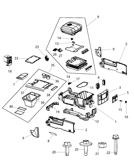 2015 Ram 1500 Floor Console Diagram 2 - Thumbnail