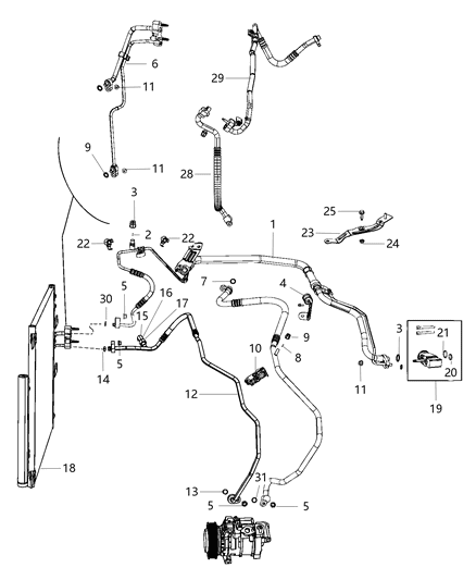 2020 Ram 4500 Filter Kit A/C Filter Drier Diagram for 68442828AA