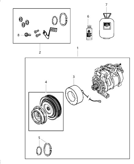 2014 Ram 3500 Cab Chassis A/C Compressor Diagram