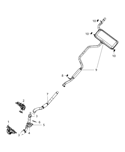 2009 Chrysler Sebring Exhaust System Diagram 3 - Thumbnail