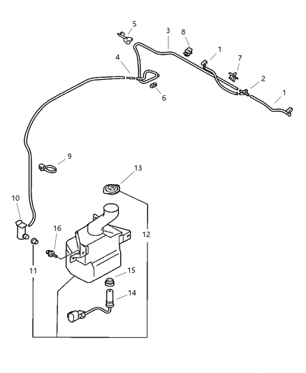 2004 Dodge Stratus Coupe Windshield Washer System Diagram