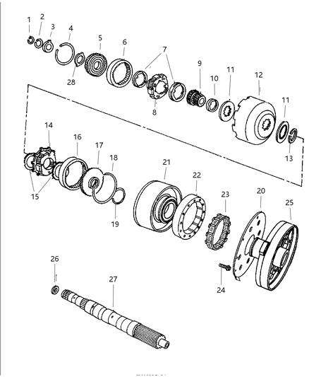1998 Dodge Durango Clutch, Front & Rear With Gear Train Diagram 2 - Thumbnail