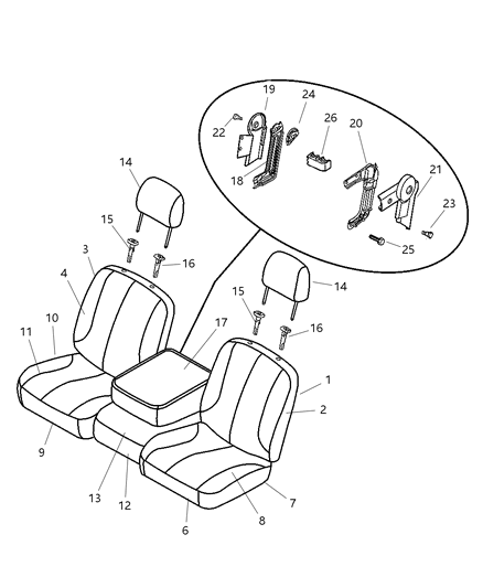 2003 Dodge Ram 2500 Front, Vinyl Diagram