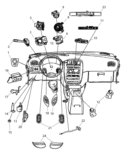 2007 Chrysler Town & Country Switch Mirror Diagram for 4685317AD