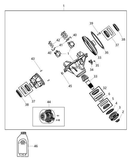 2017 Ram 4500 Differential Assembly of Rear Axle; Differential And Drive Line Diagram