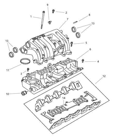 2000 Dodge Ram 2500 Regular Cab Manifolds - Intake & Exhaust Diagram 4 - Thumbnail