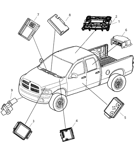 2006 Dodge Ram 2500 Receiver Control Module Diagram for 56040546AJ