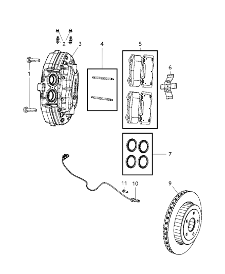2009 Jeep Grand Cherokee Rotor, Rear Diagram for 5290731AB
