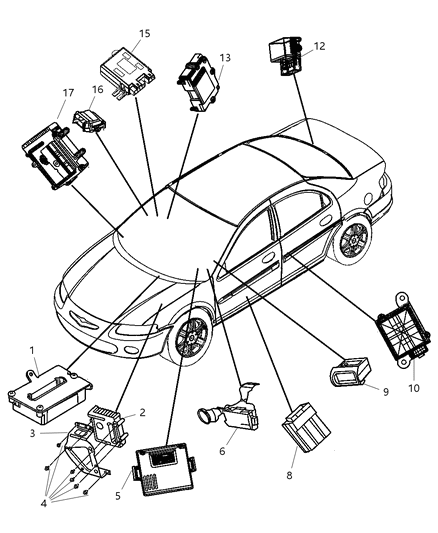 2004 Chrysler Sebring Control Module Diagram for 4606139AB