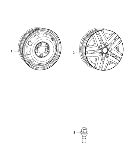2020 Ram ProMaster 2500 Wheels & Hardware Diagram