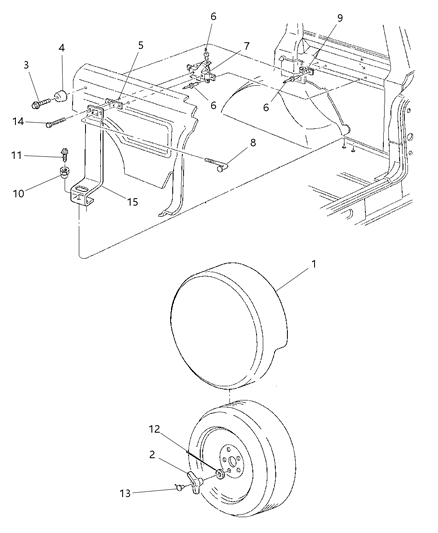 1997 Jeep Cherokee Cover Retainer Diagram for 52087669