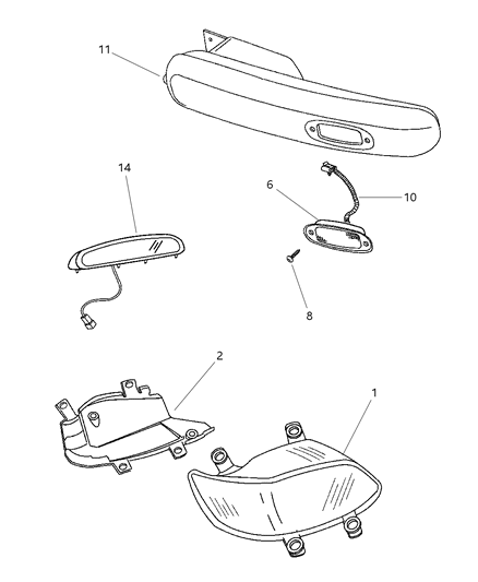 2001 Chrysler Prowler Lamps - Rear Diagram