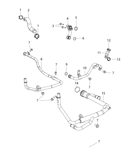 2018 Jeep Grand Cherokee Coolant Tubes Diagram 1 - Thumbnail