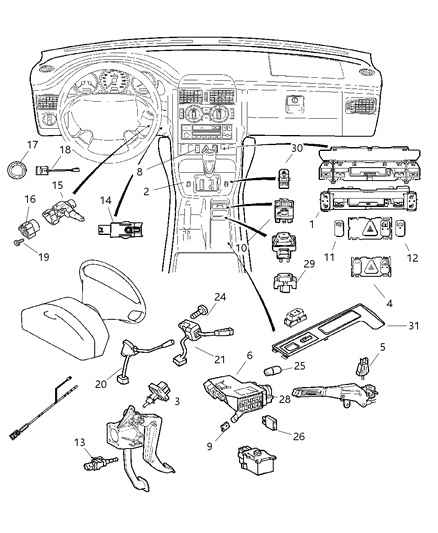 2004 Chrysler Crossfire Switch Stop Lamp Diagram for 5101496AA