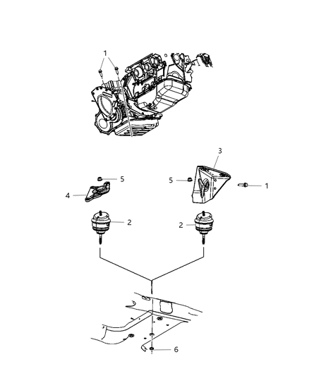 2008 Chrysler Pacifica Engine Mounting Diagram 5 - Thumbnail