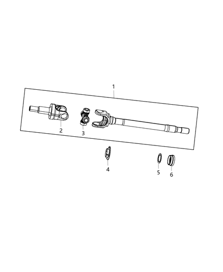 2008 Jeep Wrangler Shaft , Axle Diagram 2 - Thumbnail