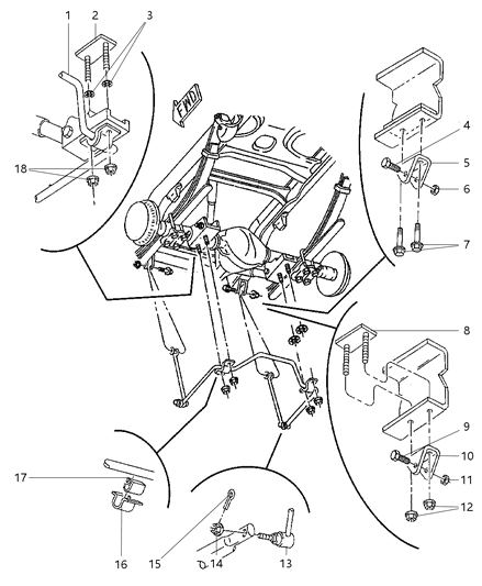 1999 Dodge Ram 3500 Quad & Club Cab Stabilizer - Rear Diagram