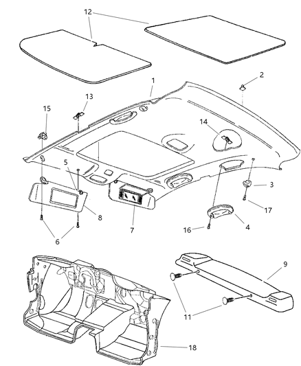 1997 Chrysler Cirrus Coat Hook Diagram for GT09RC1