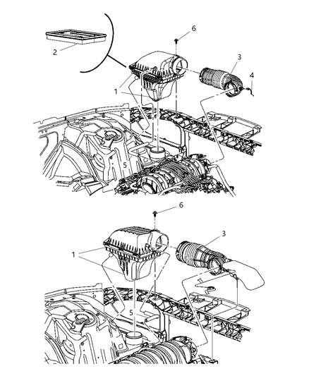 2009 Dodge Challenger Air Cleaner & Related Diagram 2 - Thumbnail