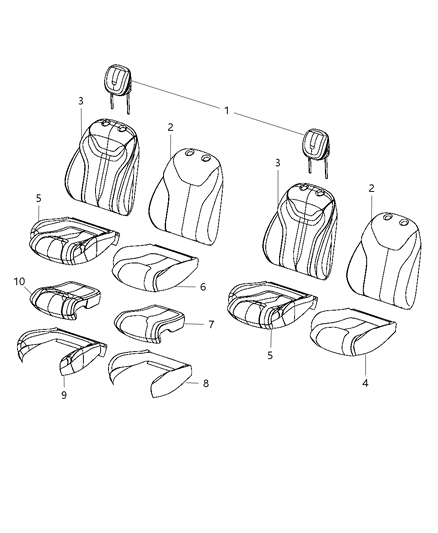2013 Dodge Dart Foam Seat Cushion Front Right Diagram for 68193496AA