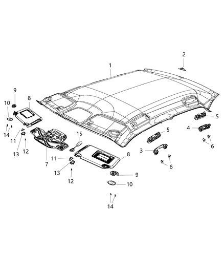 2018 Chrysler 300 Bracket Grab Handle Includes Clips And Mounting Screws Diagram for 5057758AD