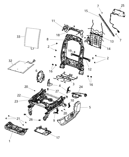 2013 Ram 1500 Bezel Seat Switch Diagram for 1NL82LU7AA