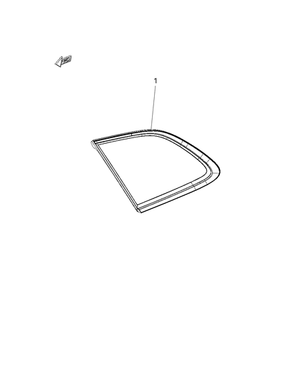2016 Jeep Cherokee Glass Quarter Window Diagram for 68155804AD